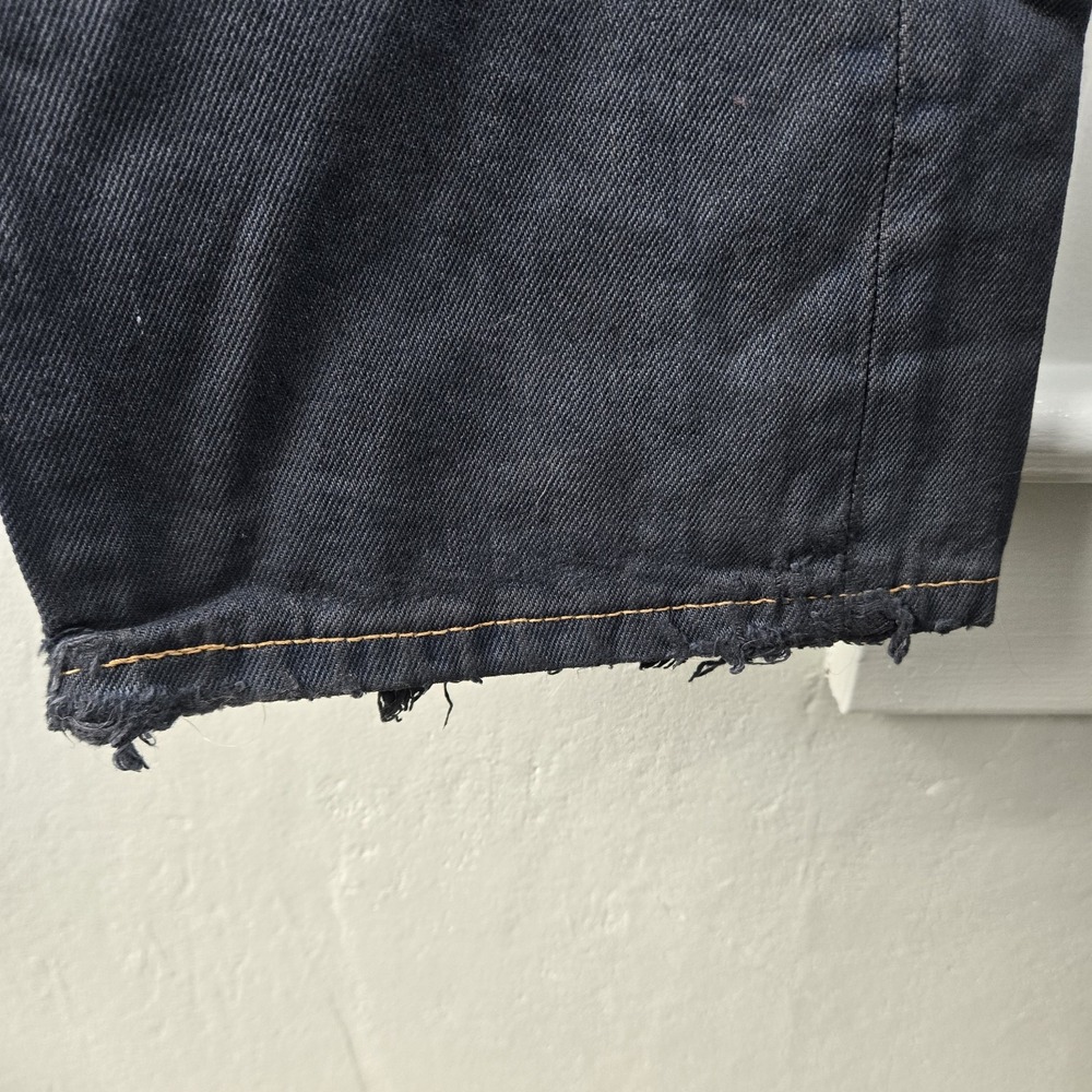 Levis 505 Jeans Mens Blue Denim Cotton Regular Fit Straight Distressed 36x30 - Picture 7 of 13